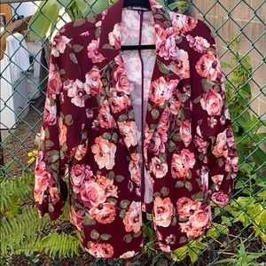 Pink Floral Blazer